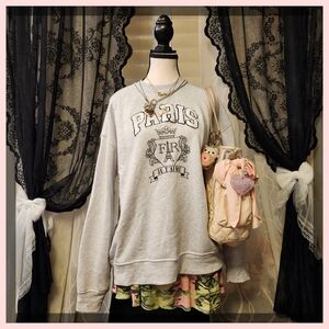 Gray Paris Graphic Sweatshirt